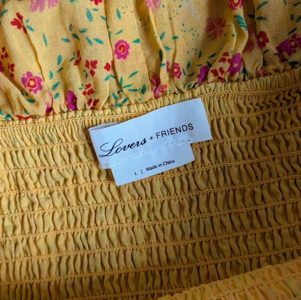 Lovers & Friends Cendall Dress Golden Rod Ditsy - Picture 6 of 10